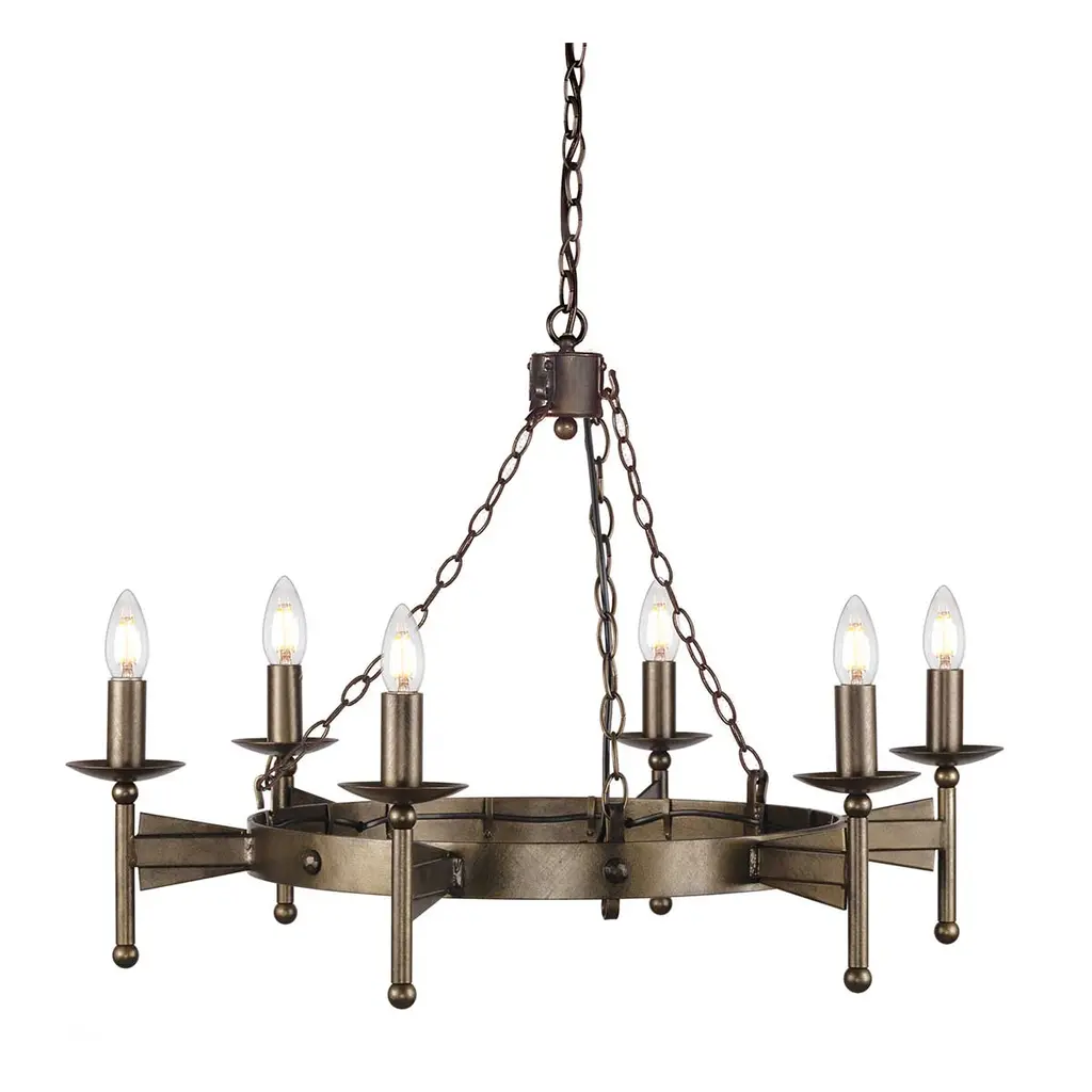 Lustre Cromwell 6 lumières — Lustres Elstead Lighting