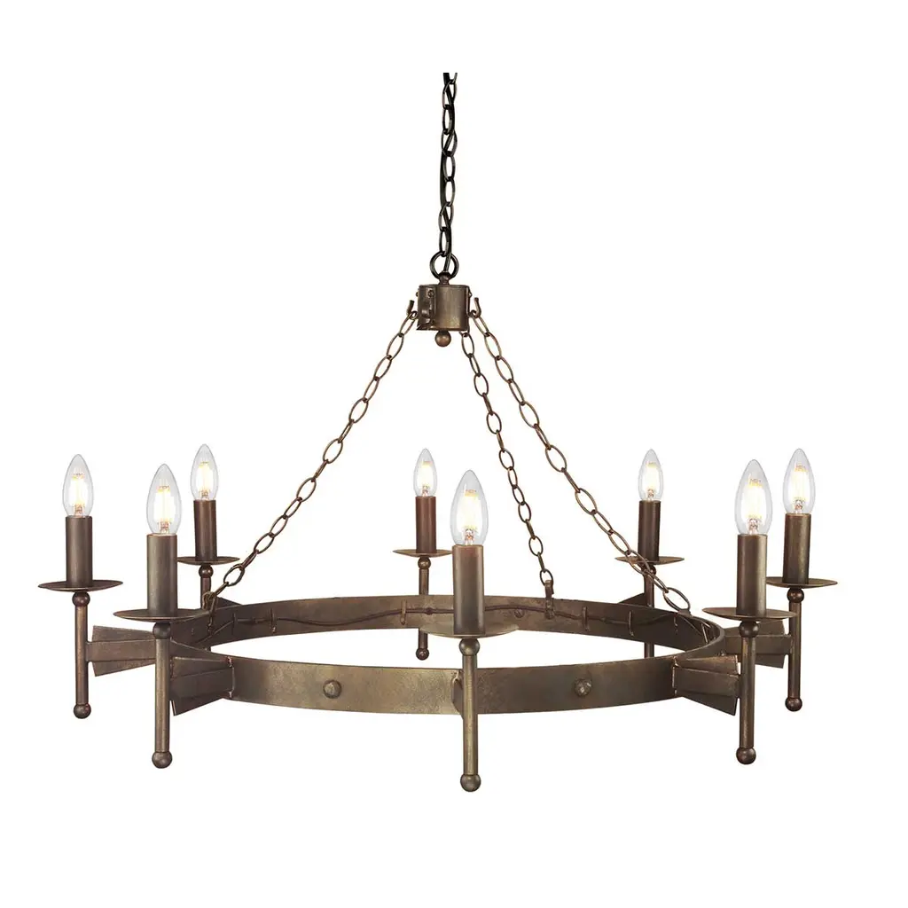 Lustre Cromwell 8 lumières — Lustres Elstead Lighting
