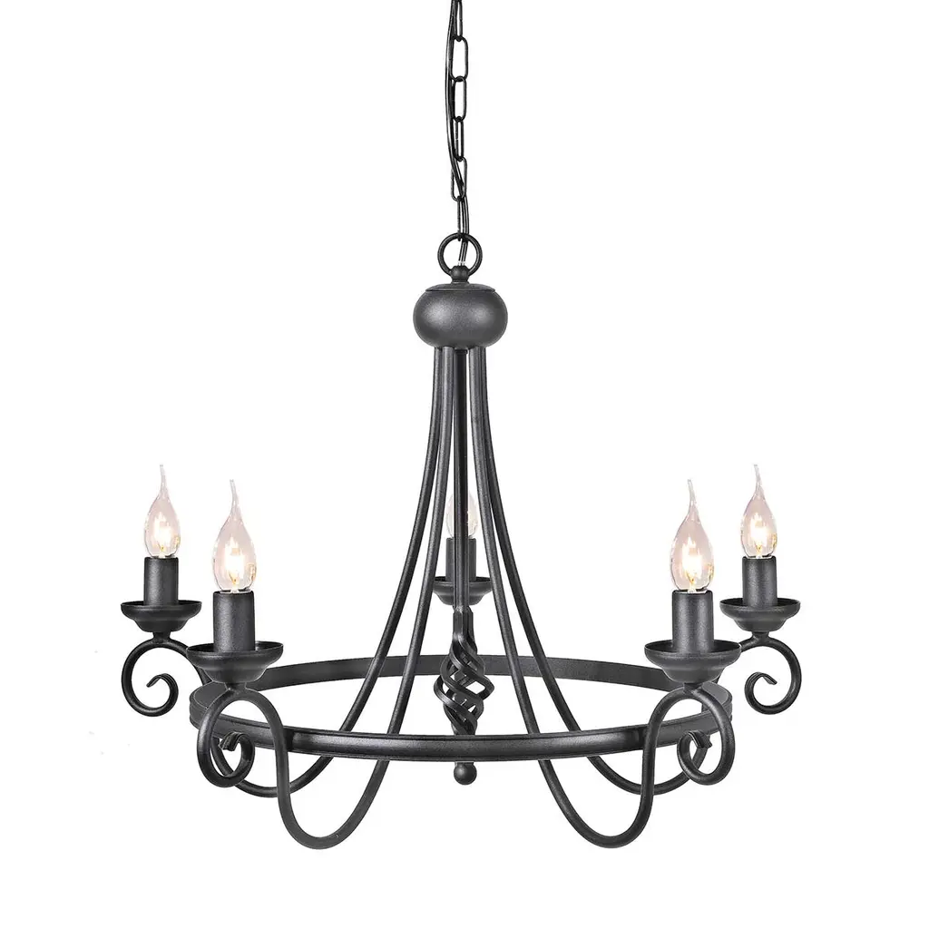 Lustre Harlech 5 lumières — Lustres Elstead Lighting