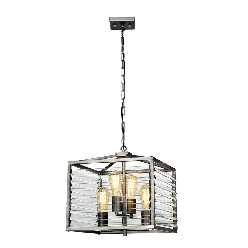 Suspension Louvre 4 lumières — Suspensions Elstead Lighting