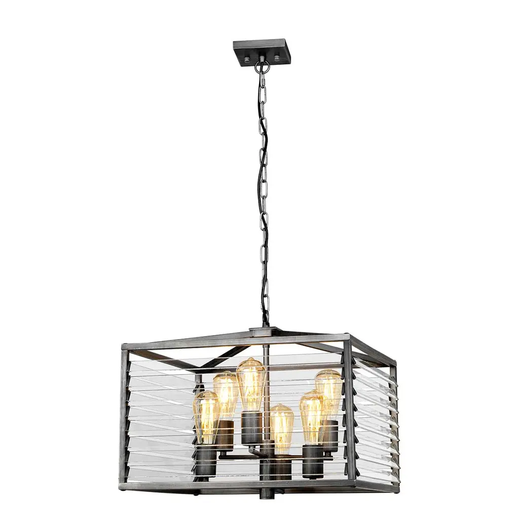 Suspension Louvre 6 lumières — Suspensions Elstead Lighting