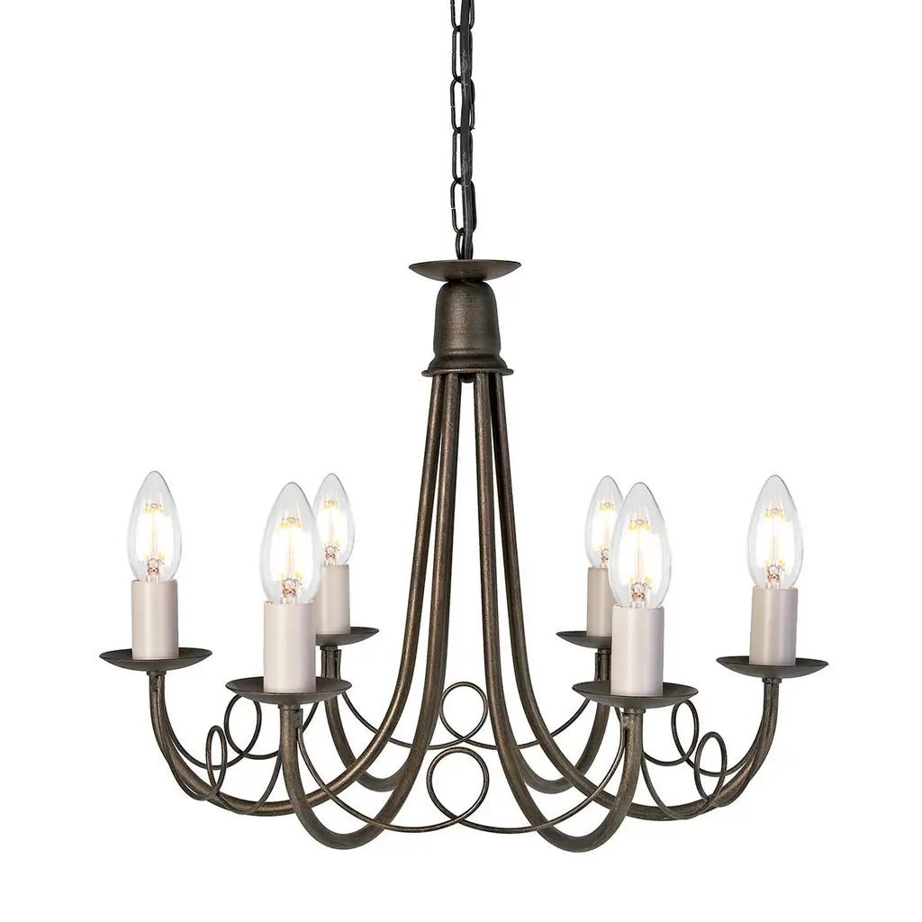 Lustre Minster 6 lumières — Lustres Elstead Lighting