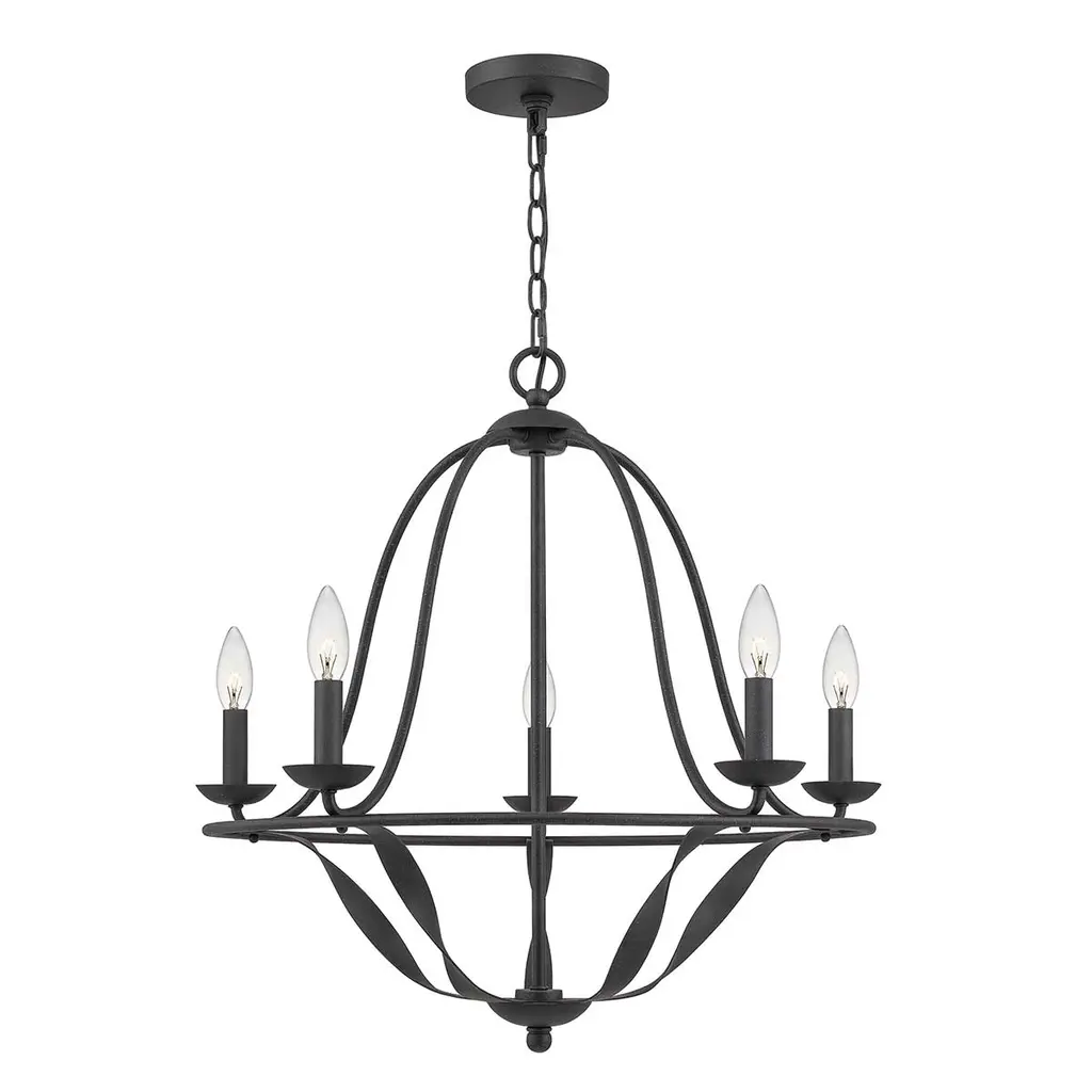 Lustre Bradbury 5 lumières — Lustres Quoizel · Elstead