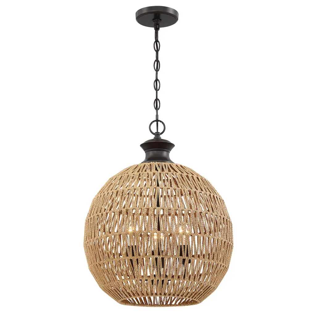 Suspension Casablanca 3 lumières — Suspensions Quoizel · Elstead
