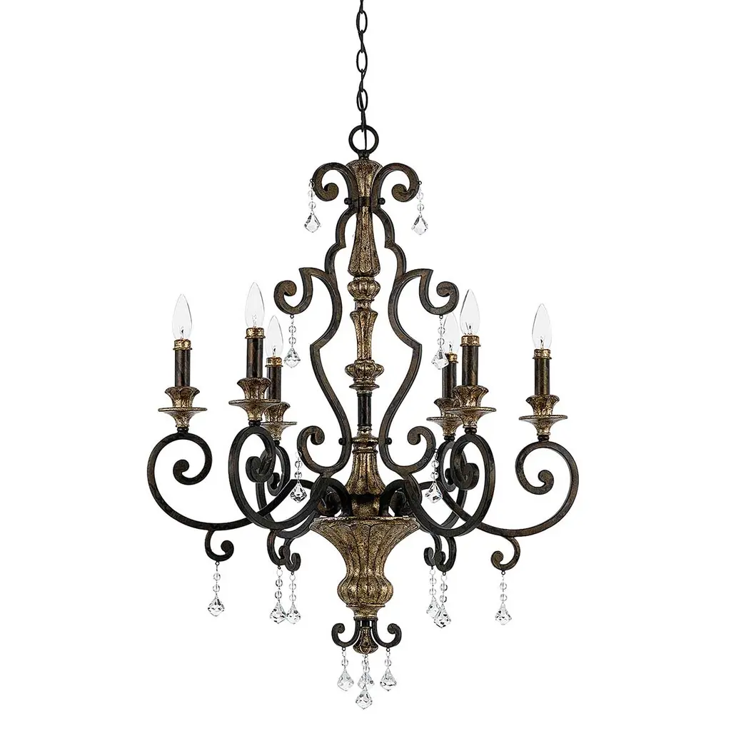 Lustre Marquette 6 lumières — Lustres Quoizel · Elstead