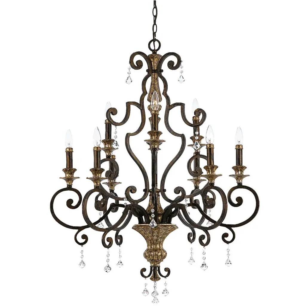 Lustre Marquette 9 lumières — Lustres Quoizel · Elstead