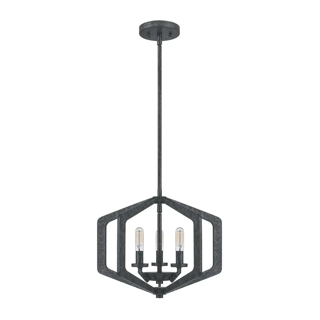 Suspension Vanguard 3 lumières — Suspensions Quoizel · Elstead