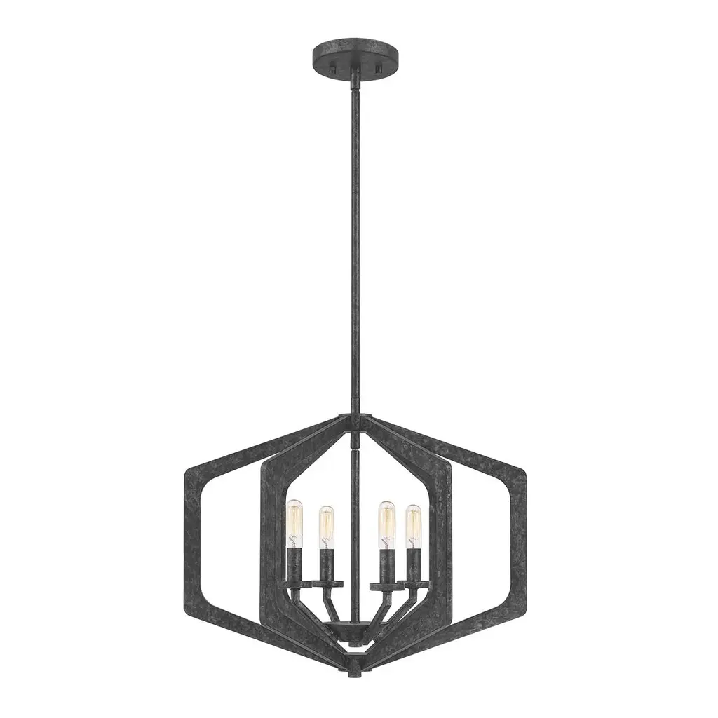 Suspension Vanguard 4 lumières — Suspensions Quoizel · Elstead