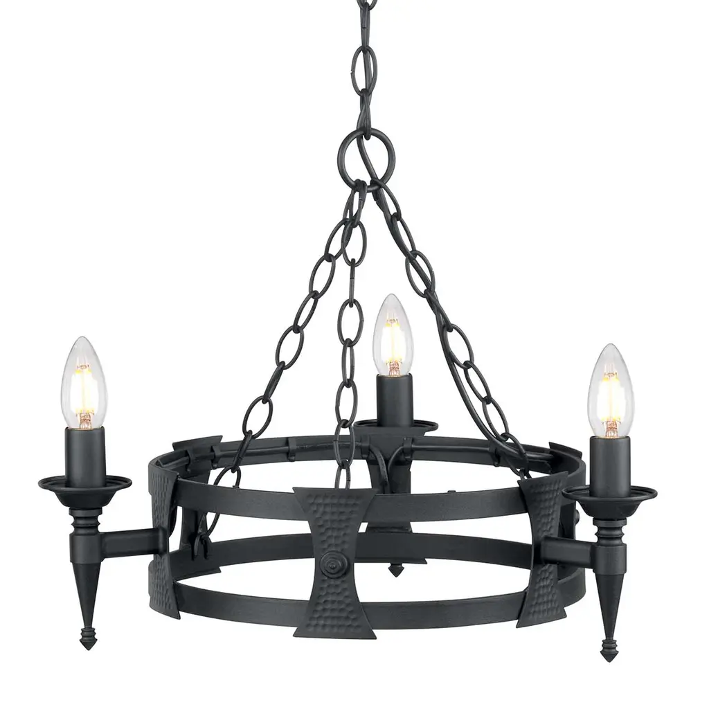 Lustre Saxon 3 lumières — Lustres Elstead Lighting