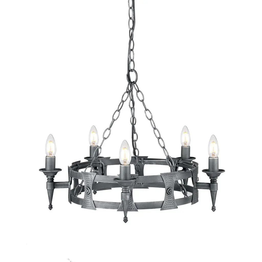 Lustre Saxon 5 lumières — Lustres Elstead Lighting