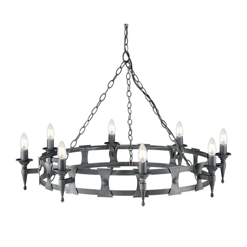 Lustre Saxon 8 lumières — Lustres Elstead Lighting