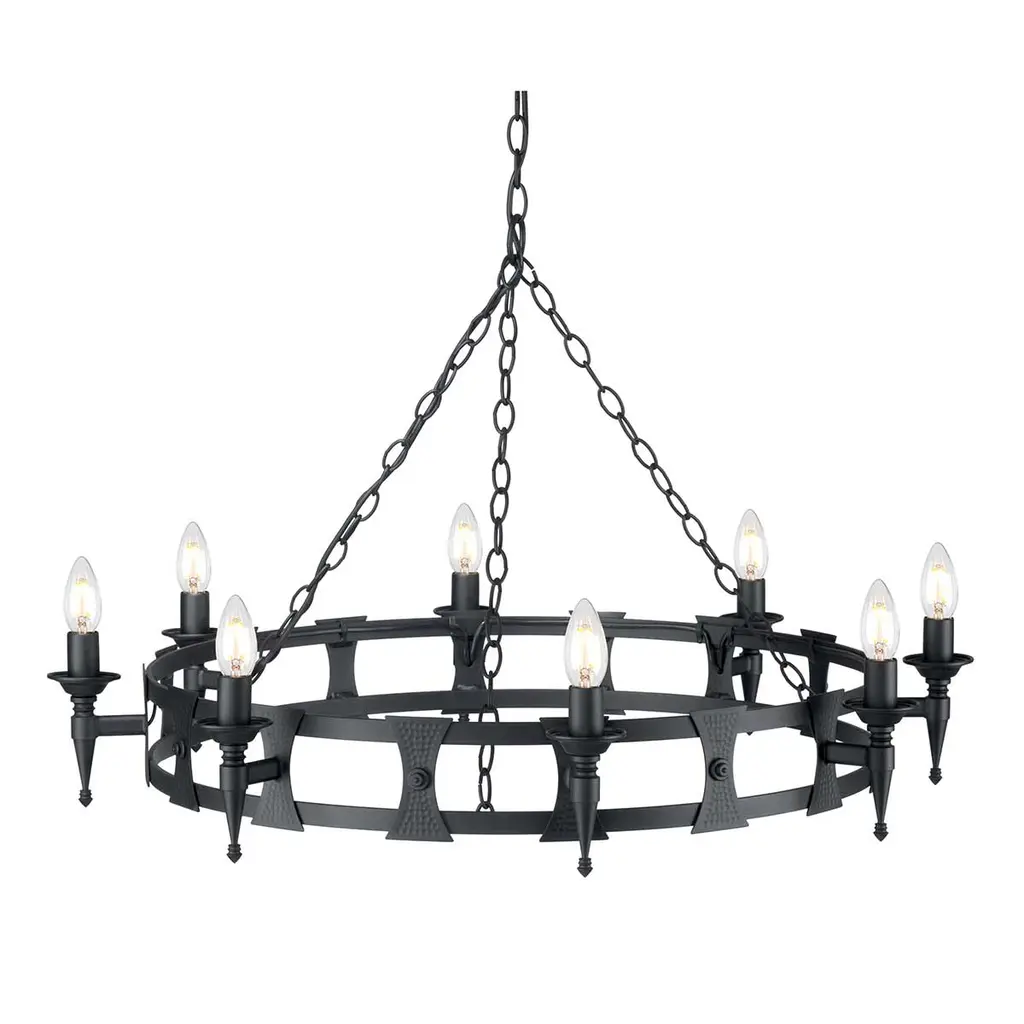 Lustre Saxon 8 lumières — Lustres Elstead Lighting