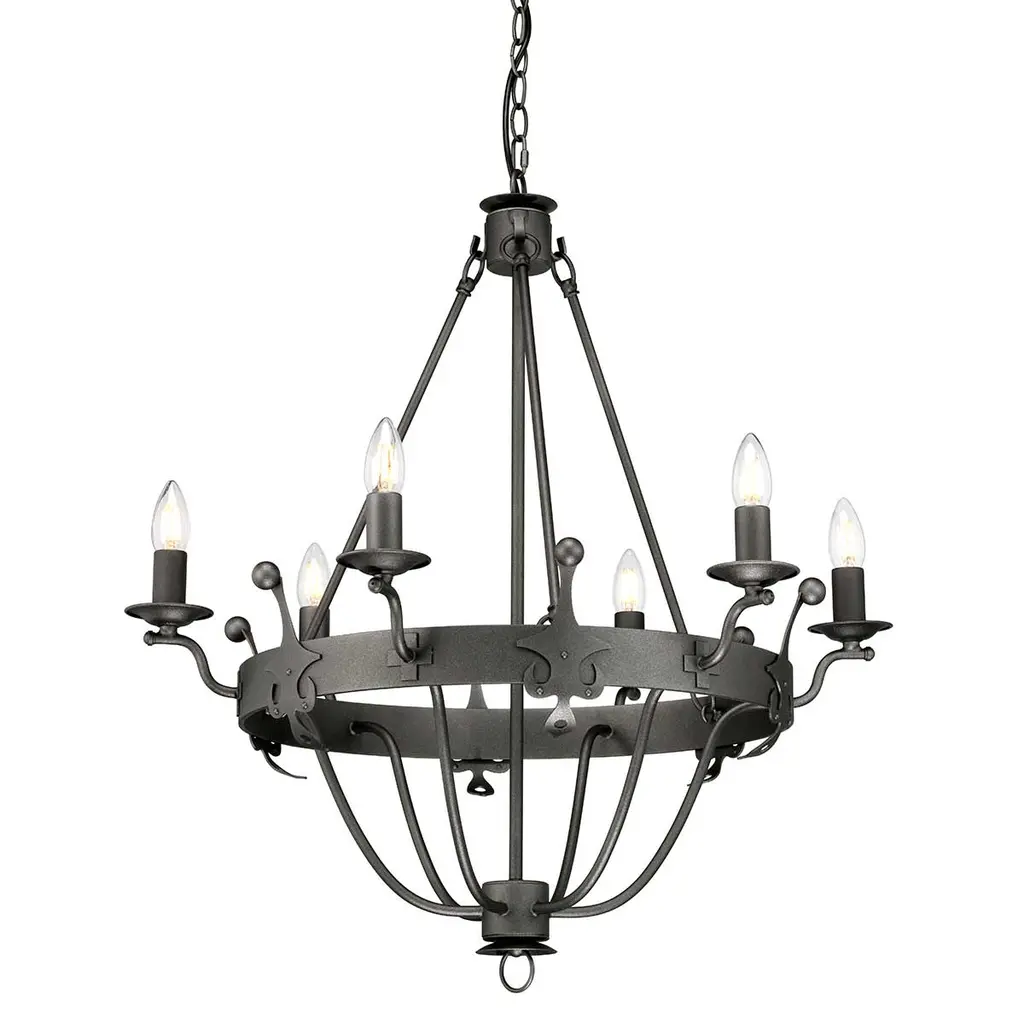 Lustre Windsor 6 lumières — Lustres Elstead Lighting