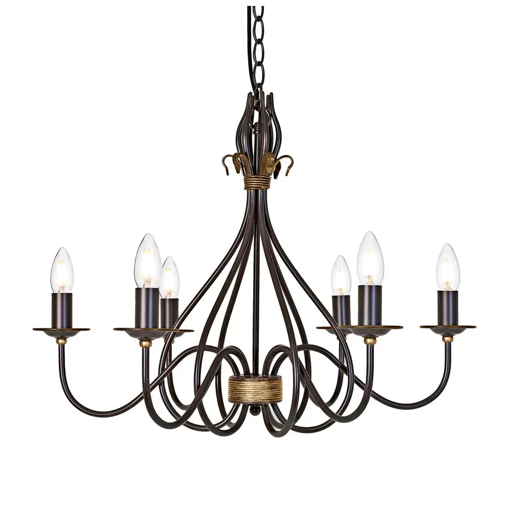 Lustre Windermere 6 lumières — Lustres Elstead Lighting