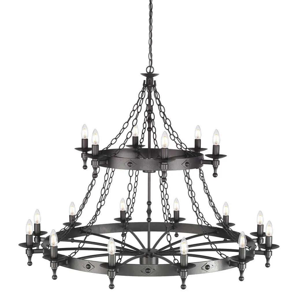 Lustre Warwick 18 lumières — Lustres Elstead Lighting